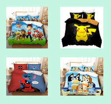 Christmas⭐Gift CartoonDuvet Cover with pillowcase Bedding Set Single Double  