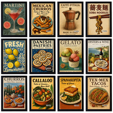 Vintage Food & Bars Poster -
