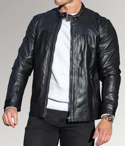 Men black faux - black, jacket