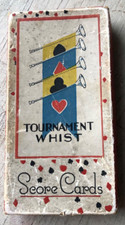 Tournament Whist vintage score cards in box, no pencils