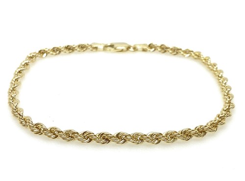 Gold rope bracelet 9ct yellow - gold,