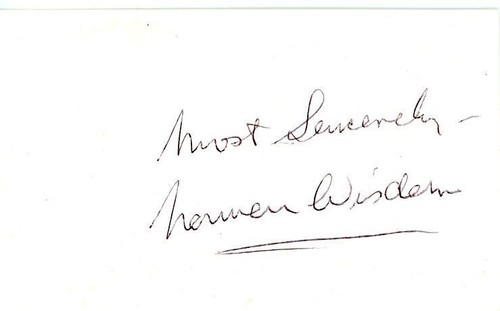 Norman wisdom signed card - norman,