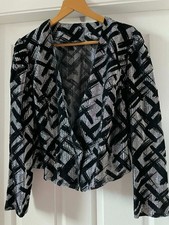 Vintage lightweight short fitted silver and black glitter evening jacket size -M