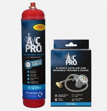 A/C PRO Air Con Gas Recharge Kit R-1234YF GAS + TRIGGER GAUGE. Not used