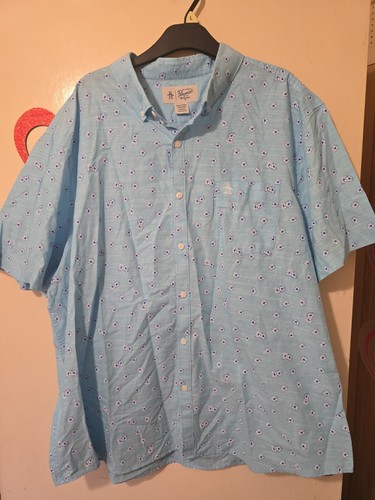 Blue floral print short sleeve - floral,