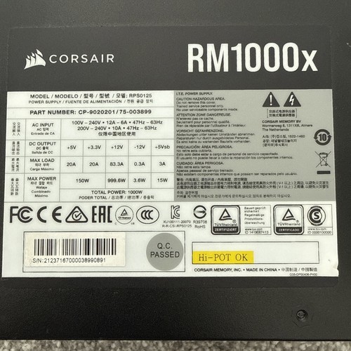 Corsair rm1000x 1000w - corsair,