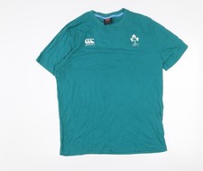 Canterbury Men’s Green IRFU Rugby T-Shirt Size L Organic Cotton