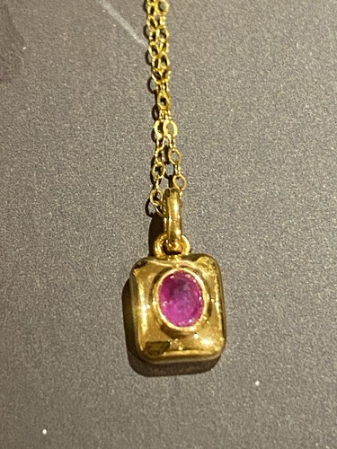 18k gold burmese ruby pendant - 18k,