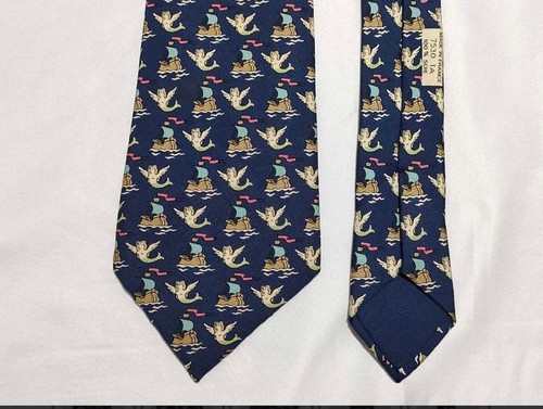 Hermes tie ship mermaid navy - hermes,