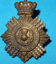 GENUINE DUKE OF EDINBURGHS OWN VOLUNTEER RIFLES BRITISH MILITARY CAP BADGE LUGS