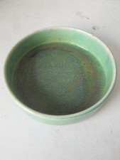 1930's art deco devonmoor pottery devon green red glazed dish bowl