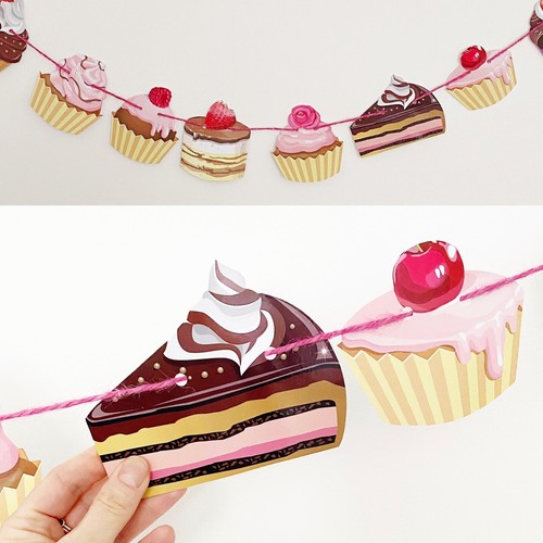 Quirky cake garland bunting - quirky,