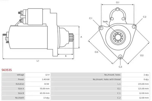 Starter motor anticlockwise - starter,