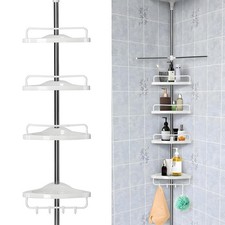 4 Tier Telescopic Bathroom Wall Corner Shelf Rack Shower Caddy Storage Organizer