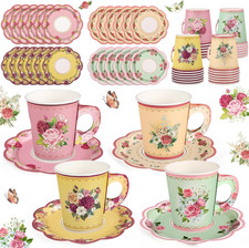 24 Sets Vintage Floral Tea