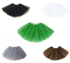 KID ADULT Tutu Skirt 80s Fancy Dress WOMEN GIRL Tutus Skirts Party(Neutral Cool)