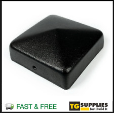 Premium  Black Powder Coated Galvanised Square Pyramid Metal Fence Post Cap