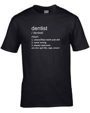 Dentist Joke Definition Mens T-Shirt Gift Dentistry Doctor Work Job Cool Teeth