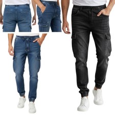 Mens Cargo Denim Jeans Regular