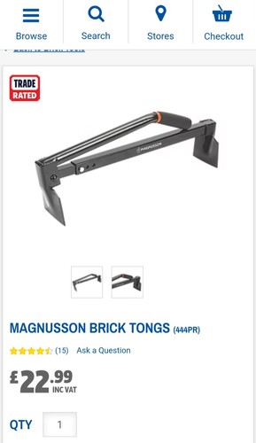 Brick tongs adjustable - brick,