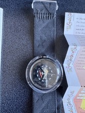 1994 Black Stars Skeleton Swiss Made Swatch Pop Watch for Men and Women Rare 90s