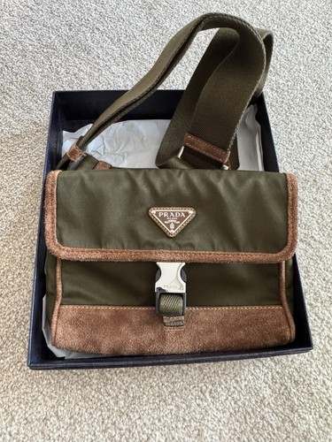 Prada canvas flap shoulder bag - prada,