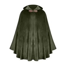 Medieval Hooded Cloak Suede