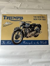 Metal motorcycle Sign Triumph (16x11) Approx