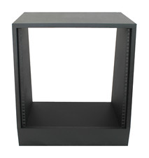 Black 10u angled 19" inch wooden rack unit/case/cabinet for studio/DJ/recording