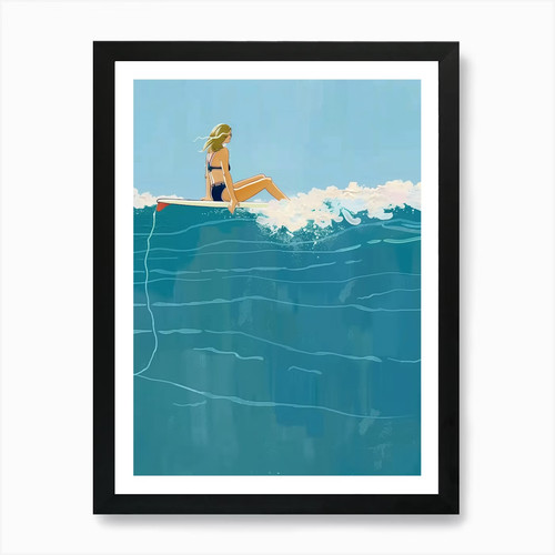 Surfer girl painting art - surfer,