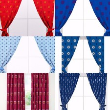 FOOTBALL CLUB BLIND CREST - PAIR 66 INCH WIDE BEDROOM CURTAINS 72 - 54 INCH Drop