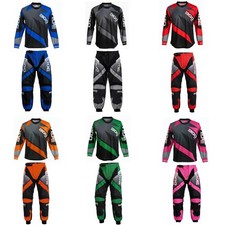 KIDS MOTOCROSS JERSEY PANT SUIT JUNIOR MOTORBIKE QUAD OFF ROAD DIRT MX RACE KITS