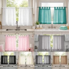 Voile cafe curtain panels - cafe,