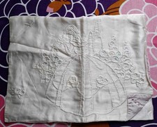 Vintage Satin Embroidered Nightdress Case Crinoline Lady Cream Pink