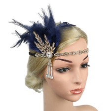 20's Great Gatsby Flapper Gangster Headpiece 1920s Headband 20s Feather Bridal