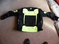 texpeed fabric motorcycle jacket; black/yellow panels; medium new condition
