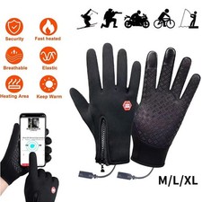 Electric USB Heated Gloves Rechargeable Touch Screen Men Motorcycle Warm Gloves