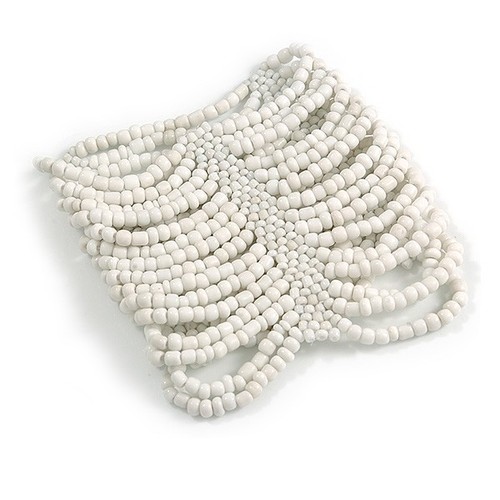 Snow white glass beaded - snow,