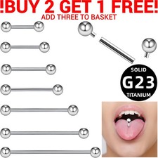 Titanium Tongue Bar Bars Ear New Eyebrow Nipple Industrial Barbell Piercing UK