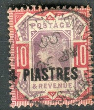 British Levant SG6 QV 1887-96 4pi on 10d used