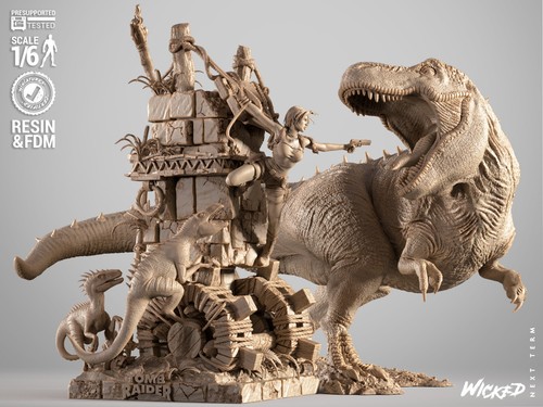 Tomb raider diorama - raider, resin