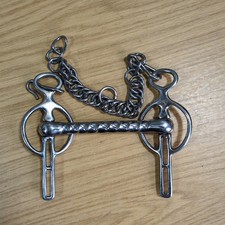 BNWOT 4.75" Mullen Mouth Liverpool Driving Bit & Curb Chain *Free Postage*