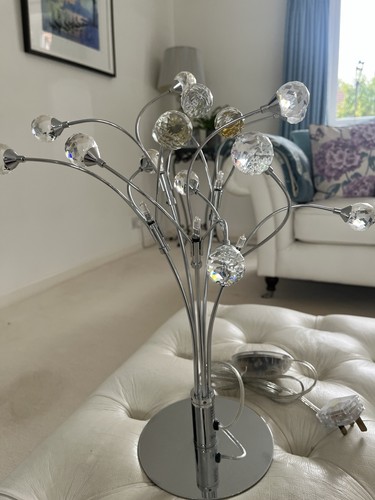Chrome and crystal table - chrome,