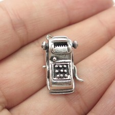 925 Sterling Silver Vintage Beau Retro Comptometer Charm Pendant