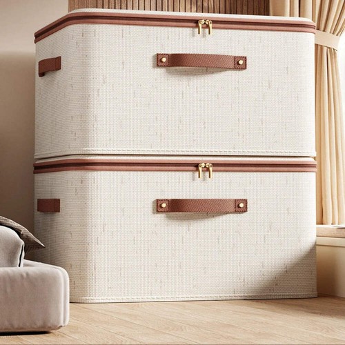 Large beige storage box with - large,