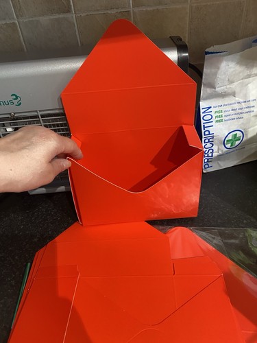 X14 red cardboard envelope - x14,