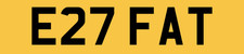 RARE ISSUE OLD PRIVATE CAR REG NUMBER PLATE E27 FAT FATIMA FATS FATTY FAT BOY