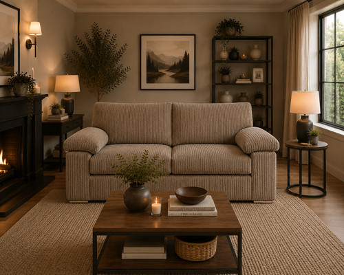 Coffee brown fabric seater - coffee,