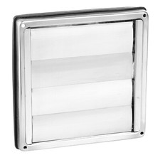Stainless Steel Wall Air Vent Extractor Fan Grille & Non Return Flaps 150mm 6"