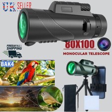 Super High Power 80X100 Portable HD Day Vision Monocular Telescope Binoculars UK